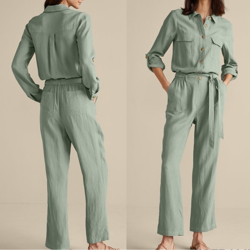 Soft Surroundings Kerry Jumpsuit green Sz 10